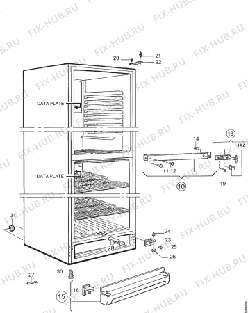 Взрыв-схема холодильника Electrolux ER4091B - Схема узла Section 1