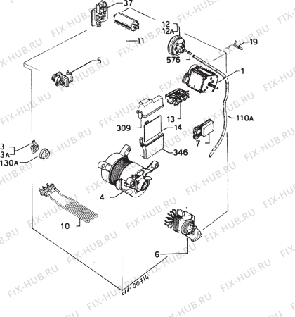 Взрыв-схема стиральной машины Privileg 001935 6 - Схема узла Electrical equipment 268