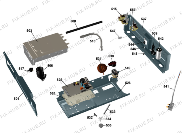 Взрыв-схема стиральной машины Gorenje Prof WM(valve) UK   -Grey (900003582, WMC55UK) - Схема узла 05