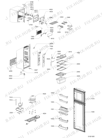 Схема №1 WBM 418 WH с изображением Затычка для холодильной камеры Whirlpool 481244079349