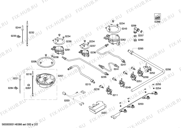 Взрыв-схема плиты (духовки) Bosch PCI815M91E ENC.PCI815M91E 3G+1W M.S.BO76F IH5 - Схема узла 02