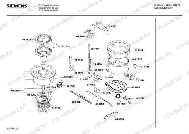 Схема №2 TKA6210 с изображением Переключатель для электрокофемашины Siemens 00032740