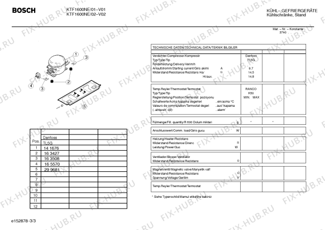 Схема №2 KTF1600NE с изображением Испаритель для холодильника Bosch 00299696