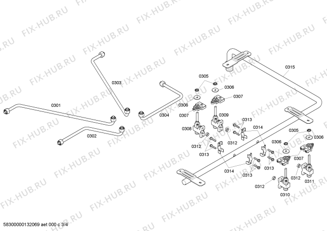 Схема №3 SGS304FS Thermador с изображением Решетка для духового шкафа Bosch 00668750