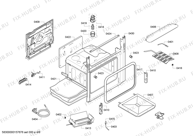 Схема №4 HP243521M с изображением Уплотнитель для плиты (духовки) Bosch 00624998