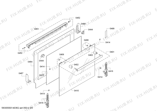 Взрыв-схема плиты (духовки) Bosch HBA30B250 - Схема узла 04