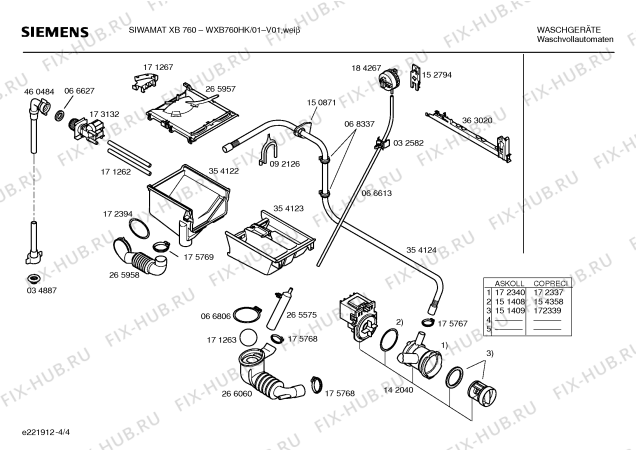 Взрыв-схема стиральной машины Siemens WXB760HK SIWAMAT XB760 - Схема узла 04