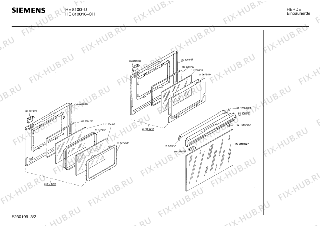 Взрыв-схема плиты (духовки) Siemens HE810016 - Схема узла 02