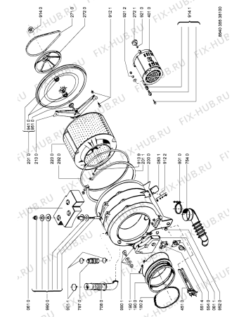 Взрыв-схема стиральной машины Ignis AWL 3355 - Схема узла