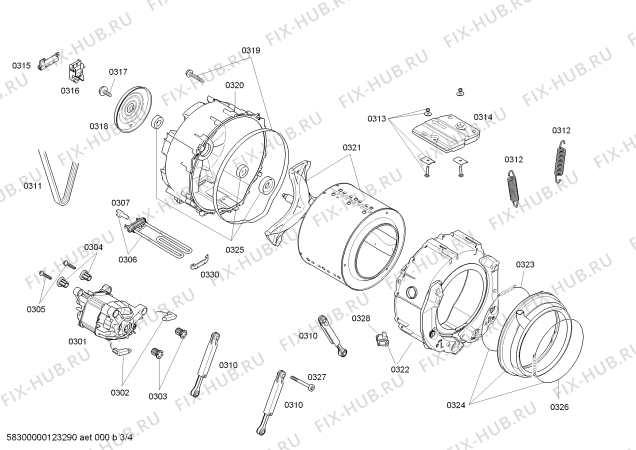 Схема №3 WAS32460SN Logixx 8 Sensitive с изображением Вкладыш для стиралки Bosch 00642155