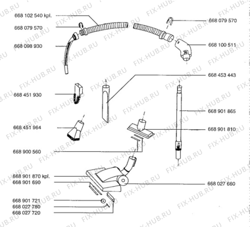 Взрыв-схема пылесоса Aeg VRINOSX.5 - Схема узла Hose