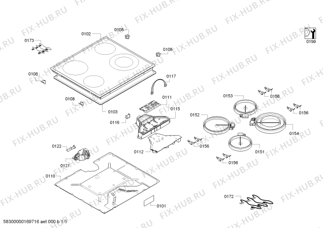 Схема №1 CA322352 с изображением Инструкция по эксплуатации для плиты (духовки) Bosch 00764836