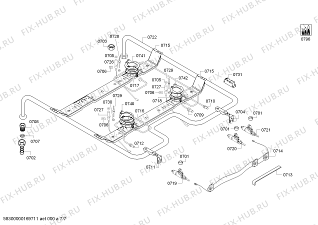 Схема №4 FRS4110ETL с изображением Панель управления для электропечи Bosch 00745021