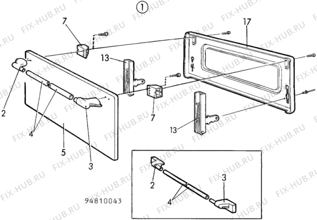 Взрыв-схема посудомоечной машины Elektro Helios SN552-3 - Схема узла H10 Oven Door bi (small)