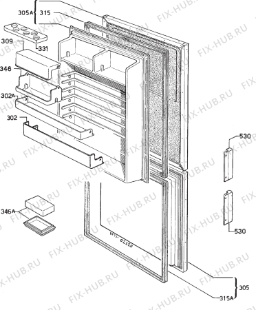 Схема №1 S2500KG с изображением Ручка двери для холодильника Aeg 50218530009