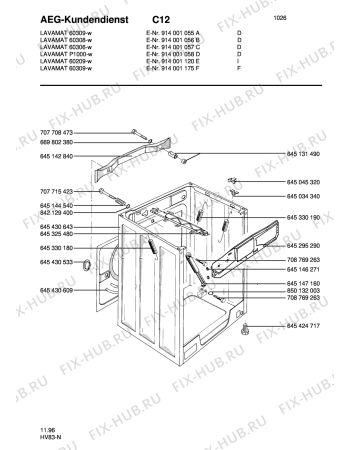Взрыв-схема стиральной машины Aeg LAV60306-W - Схема узла Housing 001