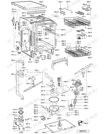 Схема №1 ADP 6736 WH с изображением Панель для электропосудомоечной машины Whirlpool 481245373362