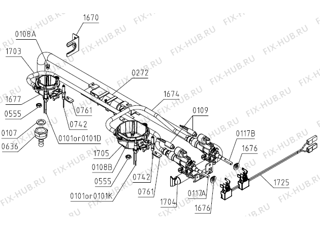 Взрыв-схема плиты (духовки) Gorenje K6351WF (595209, FK6A4E-F1A4E) - Схема узла 07