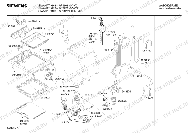 Схема №3 WOL2450EU WOL2450 с изображением Поплавок для стиралки Siemens 00166285