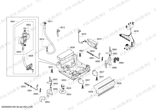 Взрыв-схема посудомоечной машины Bosch SPS53E08EU - Схема узла 05