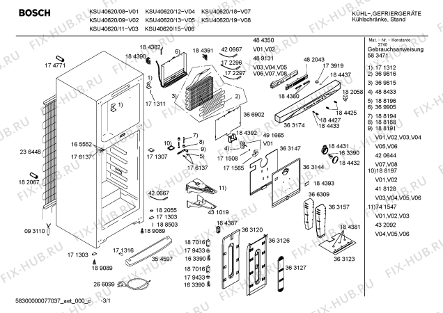 Схема №3 KSU40620FF с изображением Дверь для холодильника Bosch 00239602