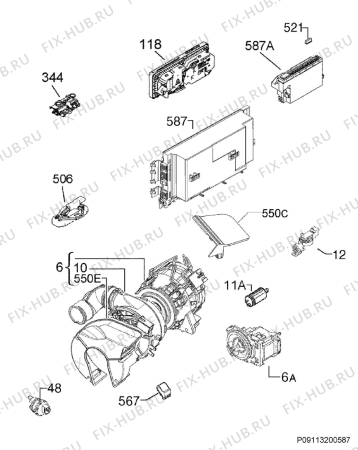 Взрыв-схема посудомоечной машины Zoppas PDV12002FA - Схема узла Electrical equipment 268