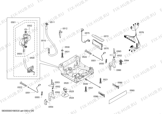 Взрыв-схема посудомоечной машины Bosch SPU68M05AU, ActiveWater Made in Germany - Схема узла 05
