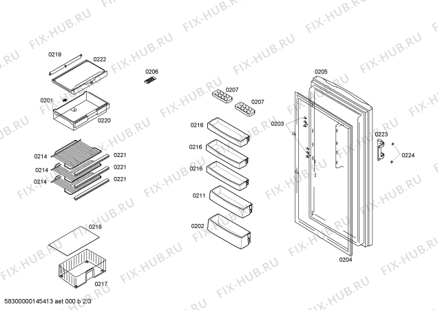 Схема №2 BD1091 с изображением Дверь для холодильной камеры Bosch 00249234