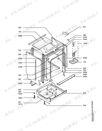 Взрыв-схема посудомоечной машины Juno JSI6864E - Схема узла Housing 001