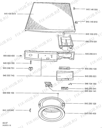 Схема №1 LAV86728-W с изображением Уплотнение для стиральной машины Aeg 8996452951297