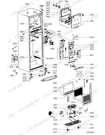 Взрыв-схема холодильника Whirlpool WBM 501 IX - Схема узла