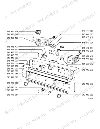 Взрыв-схема стиральной машины Zanker 450TR - Схема узла Control panel and lid