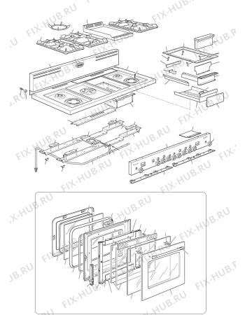 Схема №3 AP1246GWT с изображением Субмодуль для плиты (духовки) DELONGHI 35C4801SDA
