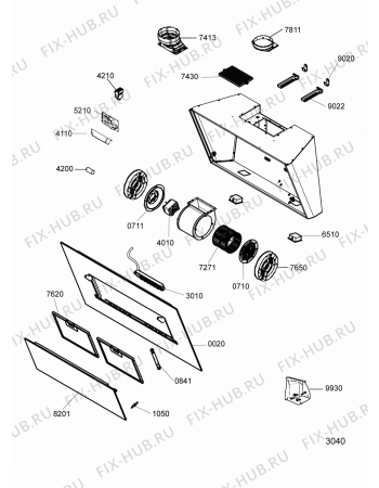 Схема №1 208345204405 PRF0079 с изображением Обшивка для электровытяжки Whirlpool 482000015624