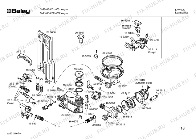 Схема №5 3VE463A VE463 с изображением Панель управления для электропосудомоечной машины Bosch 00353659