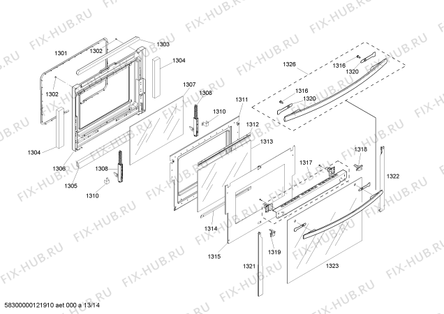 Схема №12 SEMW302BW с изображением Стеклянная полка для духового шкафа Bosch 00473501