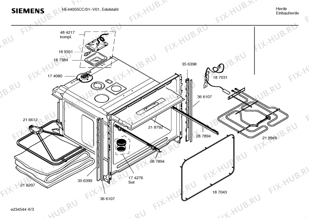 Схема №4 HE44025CC с изображением Инструкция по эксплуатации для плиты (духовки) Siemens 00584797