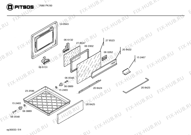 Схема №2 7680PK с изображением Панель для плиты (духовки) Bosch 00208426