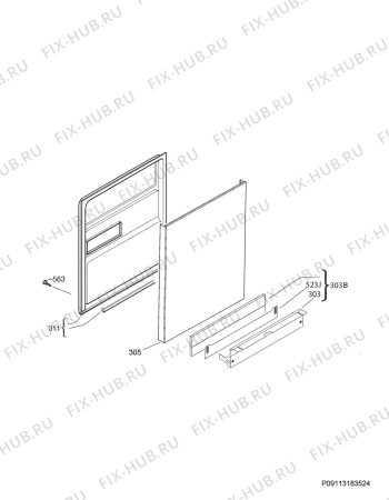 Взрыв-схема посудомоечной машины Electrolux EW24ID70QT0A - Схема узла Door 003