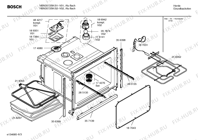 Взрыв-схема плиты (духовки) Bosch HBN3572SK - Схема узла 03
