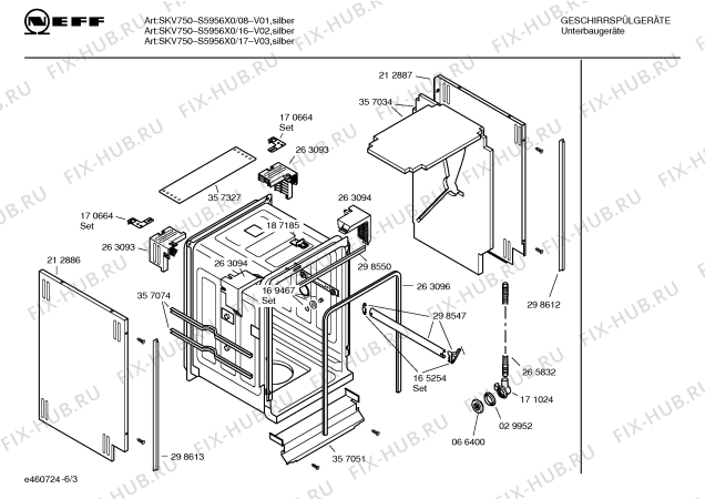 Схема №6 S5956X0 Art:SKV750 с изображением Инструкция по эксплуатации для электропосудомоечной машины Bosch 00582979