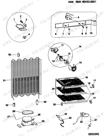 Взрыв-схема холодильника Ariston BCB331 (F039651) - Схема узла