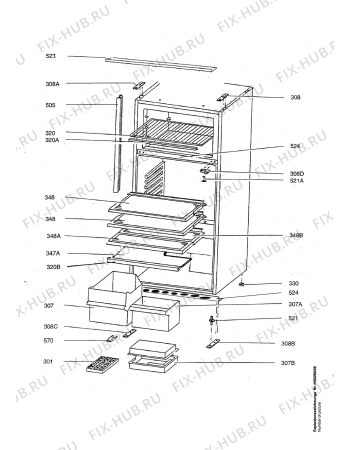 Взрыв-схема холодильника Aeg SD61240E - Схема узла Housing 001