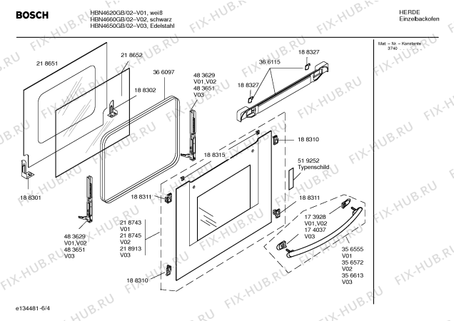 Схема №2 HBN4620GB с изображением Инструкция по эксплуатации для духового шкафа Bosch 00582504