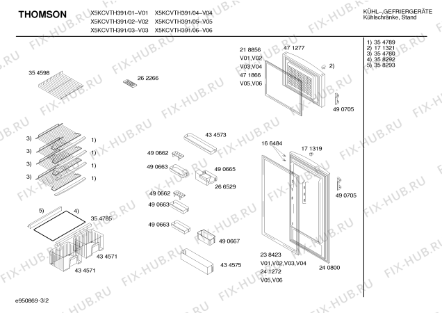 Взрыв-схема холодильника Thomson X5KCVTH391 - Схема узла 02