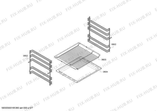 Взрыв-схема плиты (духовки) Siemens HX523210T - Схема узла 06