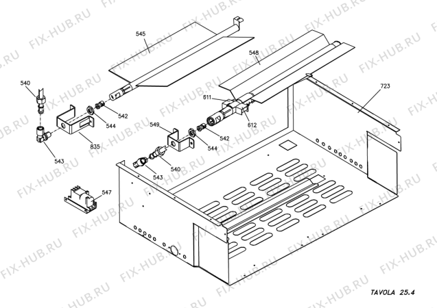 Взрыв-схема плиты (духовки) Ariston MG23RIX (F046254) - Схема узла