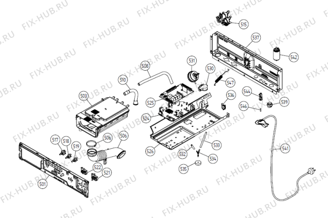 Схема №5 W6231 AU   -White (900003240, WM44AAU) с изображением Декоративная панель для стиралки Gorenje 189303