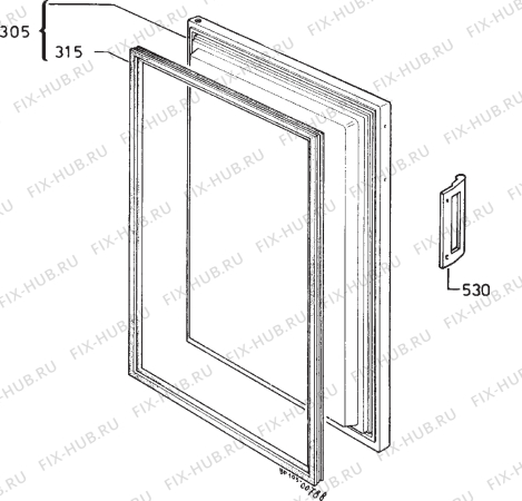 Взрыв-схема холодильника Elektro Helios FG124-3FF - Схема узла Door 003