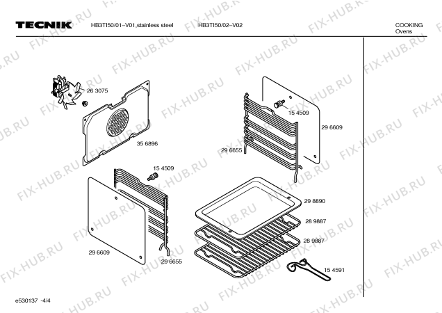 Взрыв-схема плиты (духовки) Tecnik HB3TI50 - Схема узла 04